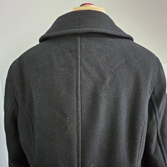 Talbots Black Wool Button Up Coat with Pockets Plus Size 14 Overcoat - Picture 8 of 12